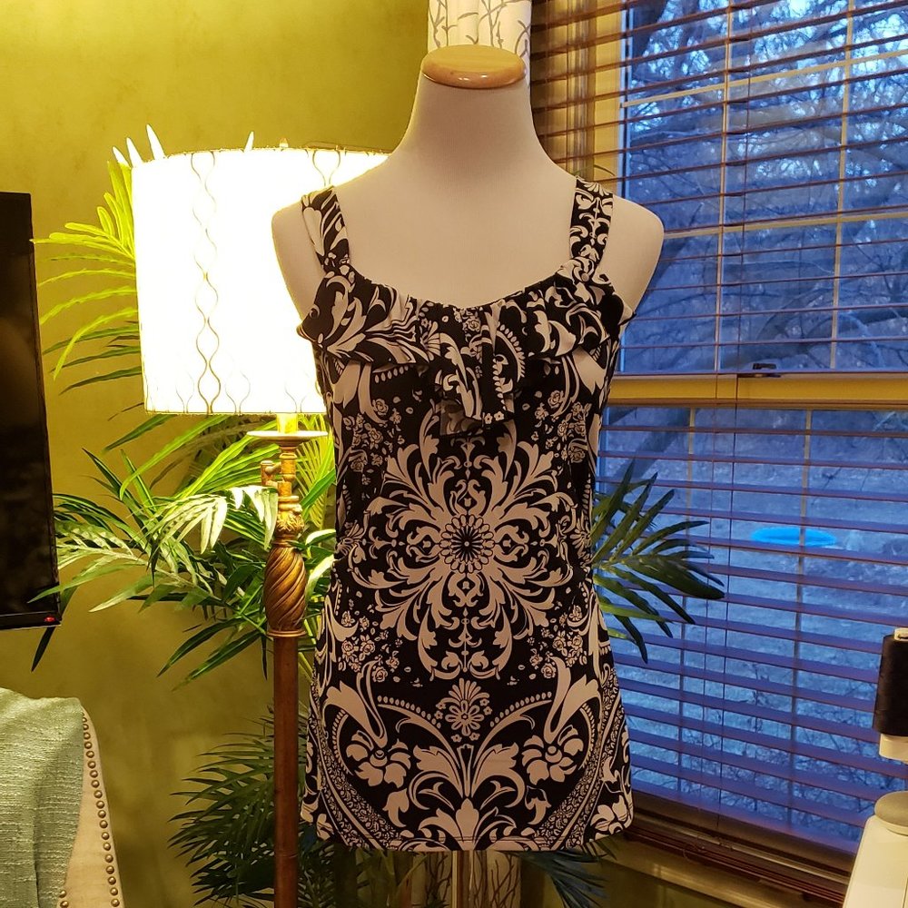White House Black Market Ruffle Tank Top